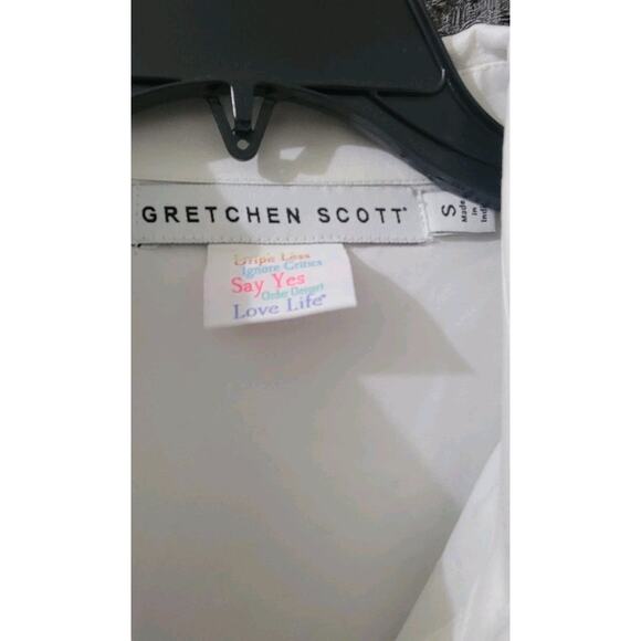 Gretchen Scott Womens Button Up Safari Jacket White Shirt Blouse Pocket Sz Small - Picture 6 of 8